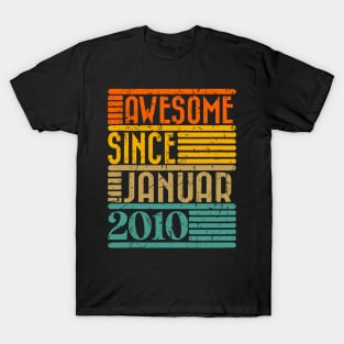 Awesome Since January 2010 14 Years Old 14th Birthday T-Shirt